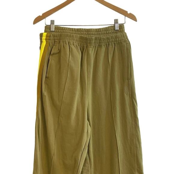 Free People Movement Large Baby Got Track Snap Pants in Olive with Yellow Stripe - Picture 4 of 12